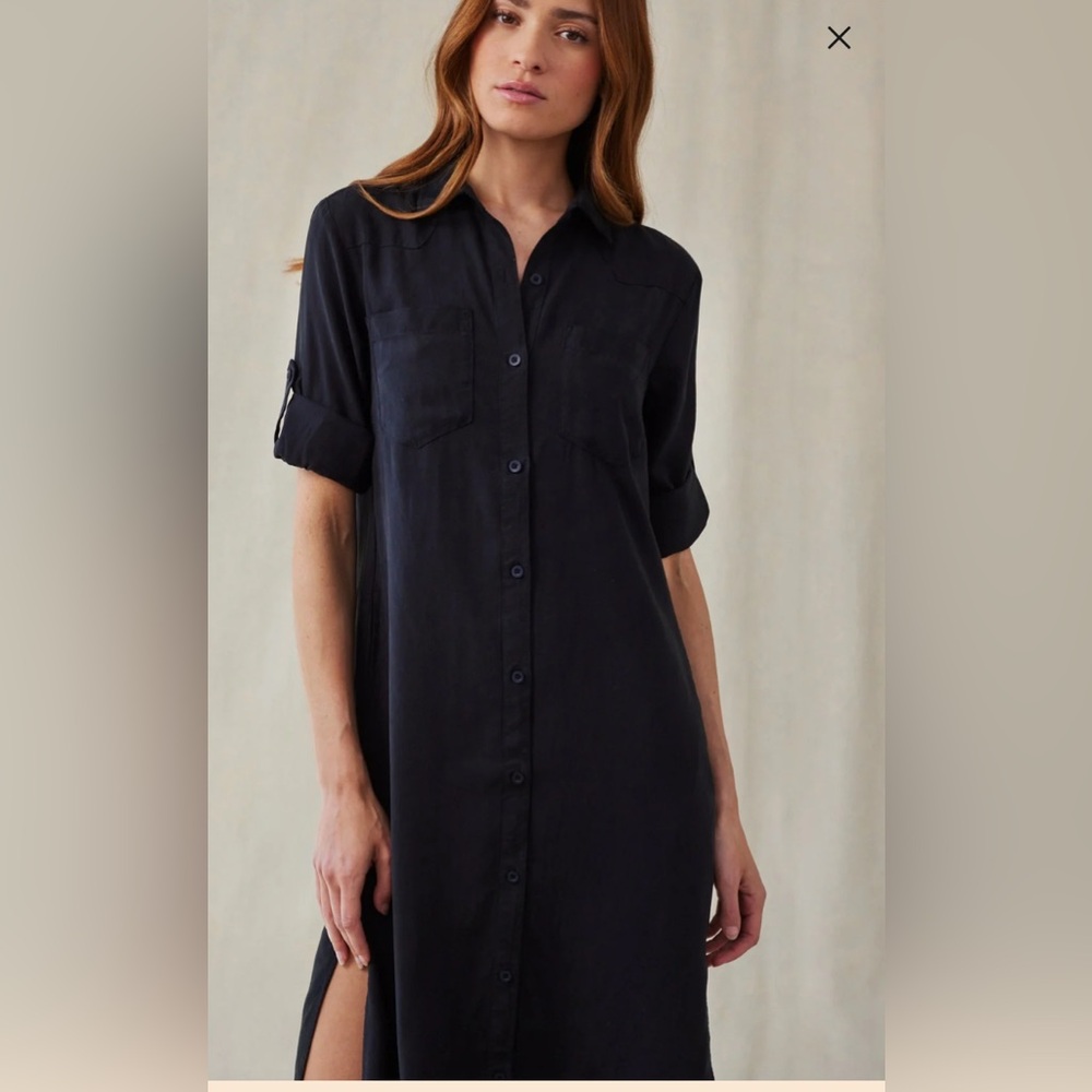 Bella Dahl Western Yoke Duster Dress - Vintage Black Large New without tags